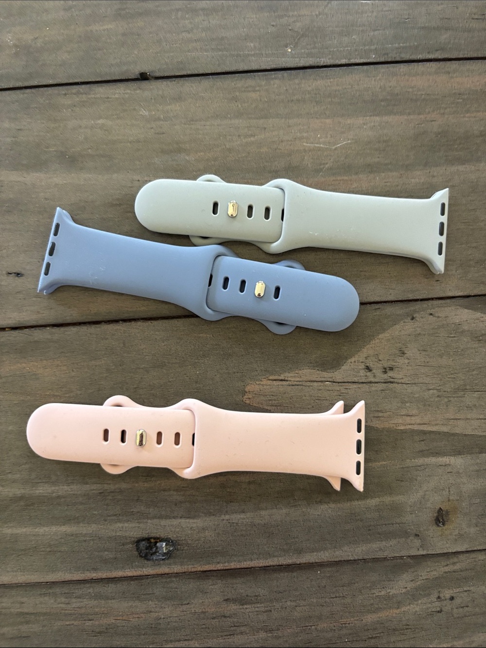 Silicone Replacement Watch Bands - Pastel Pink, Gray, and Sage